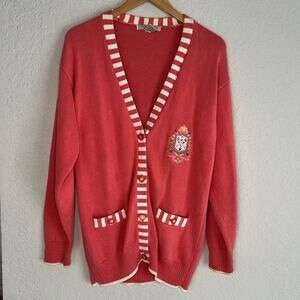 Vintage IZOD Club Golf Cardigan Sweater Embroidered Logo Country Club Yacht Rich